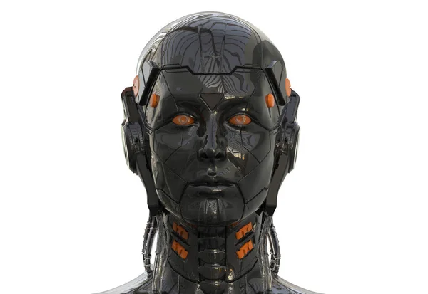 Robot Kobieta Sci Android Kobieta Sztuczna Inteligencja Tło Render — Zdjęcie stockowe