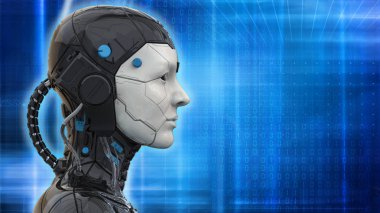 Robot sci fi kadın teknolojisi Arka plan - 3d render duvar kağıdı