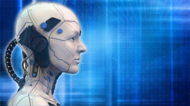 Robot sci fi kadın teknolojisi Arka plan - 3d render duvar kağıdı