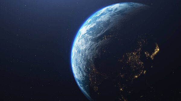 Earth from space , 3d render of planet Earth, elements of this image provided by NASA