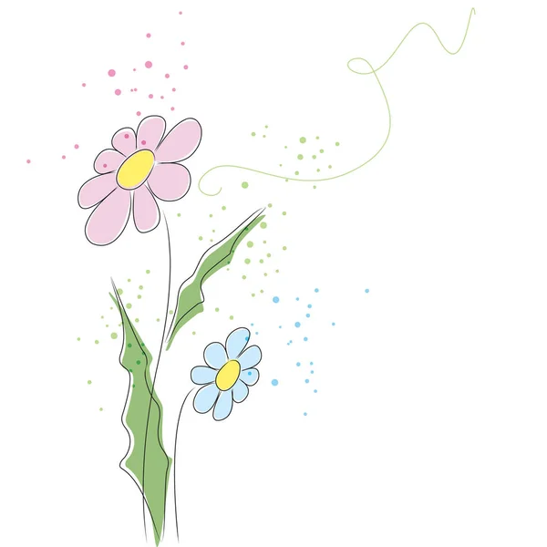 Vektor Hintergrund Mit Pastellfarbenen Blumen Folge — Stockvektor