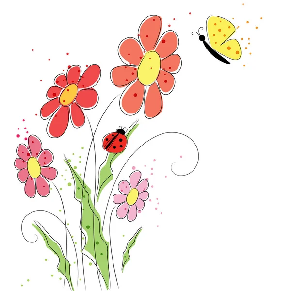 Fondo Vectorial Con Flores Pastel Eps — Vector de stock