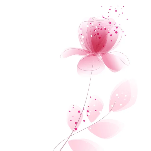Fond Vectoriel Avec Rose Rose — Image vectorielle