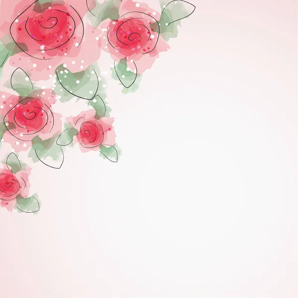 背景与精致的红玫瑰 — 图库矢量图片
