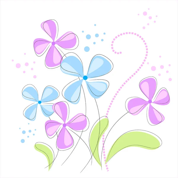 パステル調の花のベクトルの背景 Eps — ストックベクタ