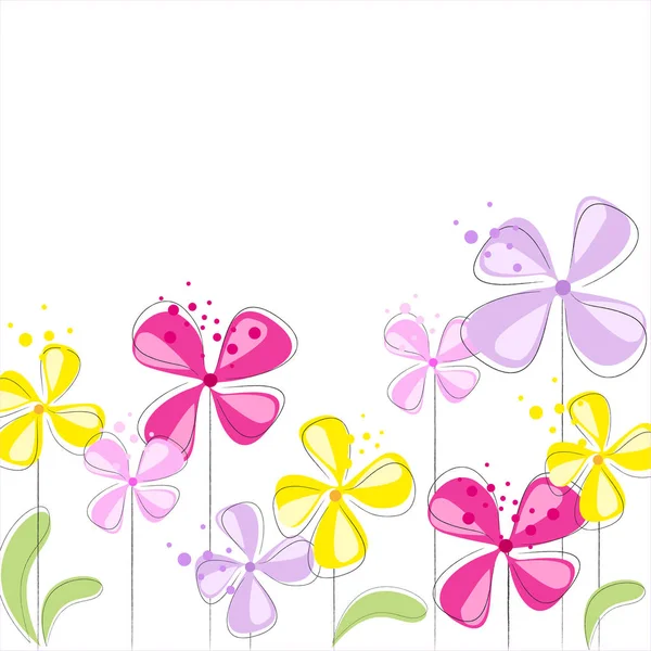 パステル調の花のベクトルの背景 Eps — ストックベクタ
