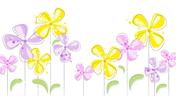 Květinové pastelové nápis — Stockový vektor