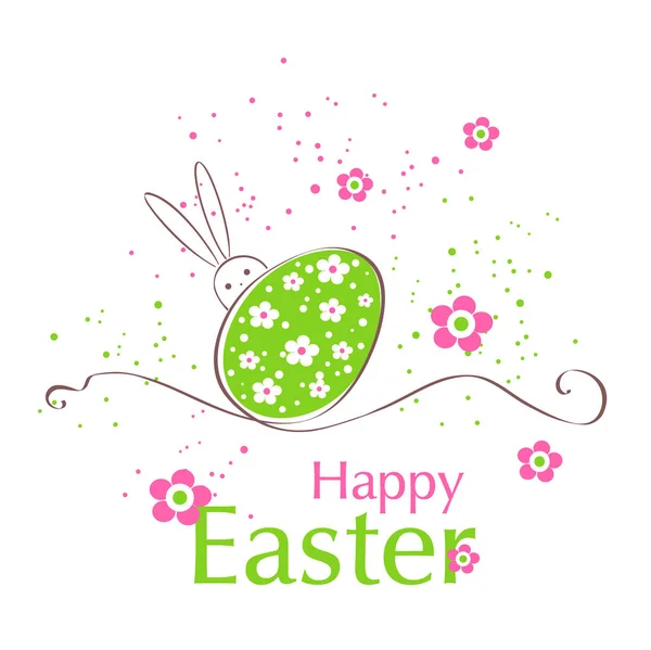 Tarjeta de Pascua con huevo de Pascua colorido — Vector de stock