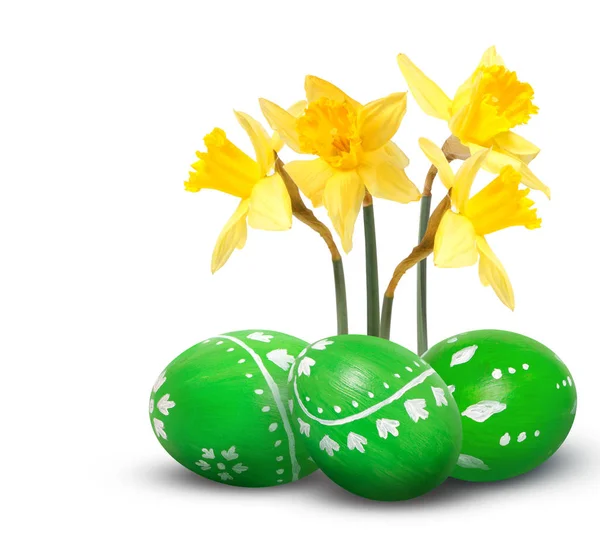Decoração de Páscoa com ovos de Páscoa . — Fotografia de Stock