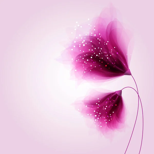 繊細な二つの花のベクトル背景 — ストックベクタ