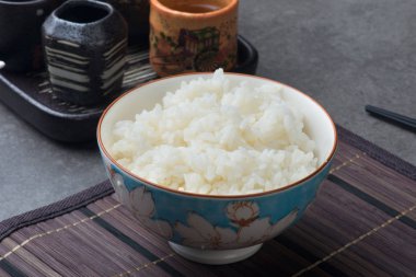 Hazırlanan Japon pirinç kase closeup