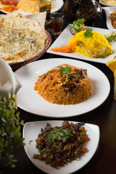 Detailansicht Verschiedener Arabischer Gerichte — Stockfoto