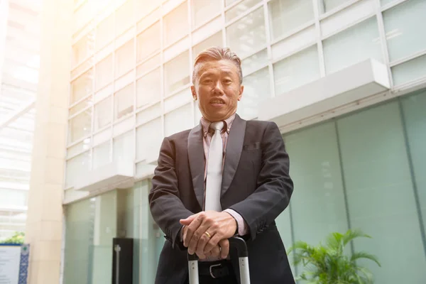 Retrato Hombre Negocios Asiático Pie Aire Libre — Foto de Stock