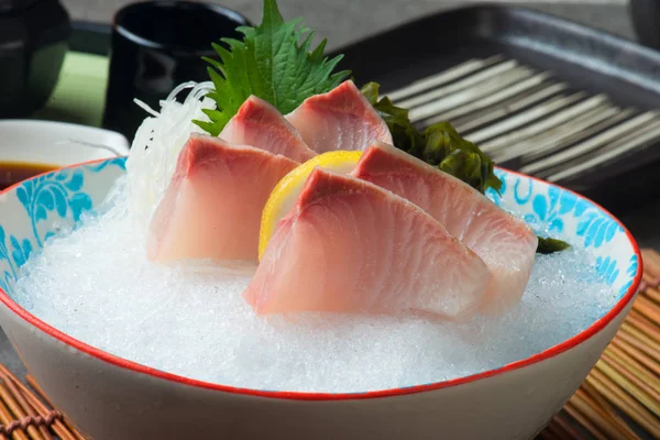 stock image Close-up view of Greater Amberjack Kanpachi  Sashimi 