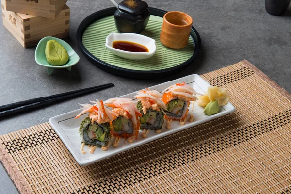 Close View Lobster Salad Sushi Rolls — Stock Photo, Image