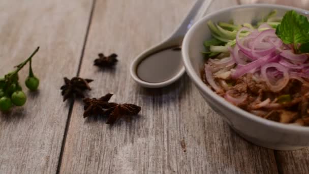 Asam Laksa Comida Popular Malaya — Vídeos de Stock