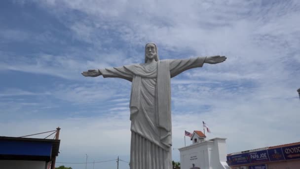 Melaka Malaysien Juni 2018 Portugiesisches Siedlungsdorf Jesusstatus — Stockvideo