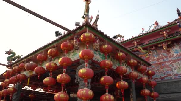 寺に中国のランタン — ストック動画
