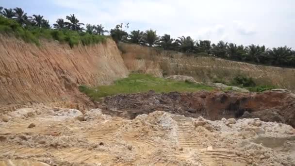 Sand Mine Drift Efter Avskogning — Stockvideo