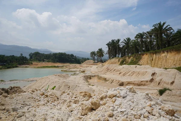 sand mine operation after deforestation