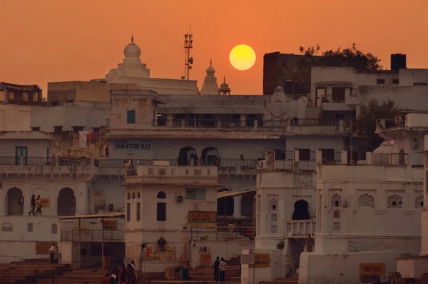 Pushkar Indien Oktober 2010 Sonnenuntergang Der Heiligen Stadt Pushkar — Stockfoto