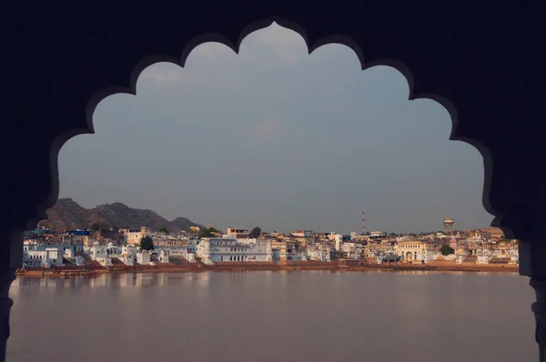 Pushkar Ινδία Οκτωβρίου 2010 Ιερή Πόλη Του Pushkar Πλαισιωμένο — Φωτογραφία Αρχείου