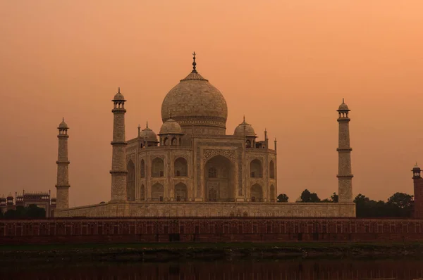 Taj Mahal Západ Slunce Výstřel Stock Snímky