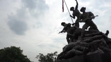 KUALA LUMPUR, MALAYSIA - July 12, 2018: Malaysia's National Monument also known as Tugu Negara in Kuala Lumpur.