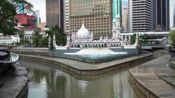 Kuala Lumpur Malasia Enero 2018 Mezquita Masjid Jamek Centro Kuala — Vídeo de stock