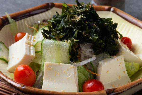 Seaweed Tofu Salad Close Shot — Stock Photo, Image