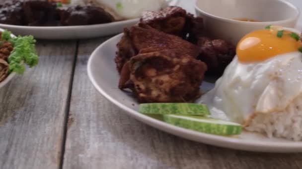 Various Malaysian Rice Dishes — Stock Video