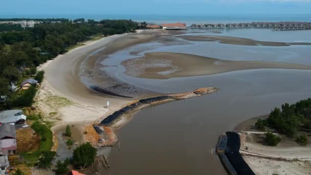 Estuara Vista Mar Rio Drone Tiro — Vídeo de Stock