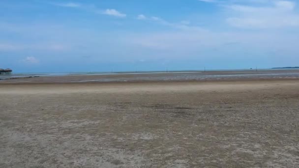 Drone Schot Van Bagan Lalang Strand Maleisië — Stockvideo