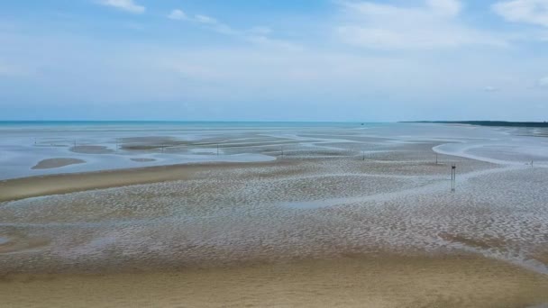 Drone Schot Van Bagan Lalang Strand Maleisië — Stockvideo