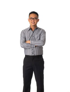 Asya işadamı beyaz izole