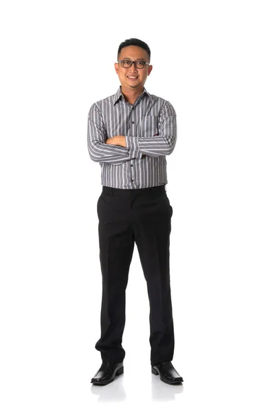 Asiatico Business Uomo Isolato Bianco Completo Corpo — Foto Stock