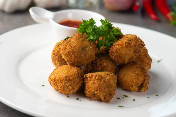 Deep Fried Meatballs Table — Stock Photo, Image