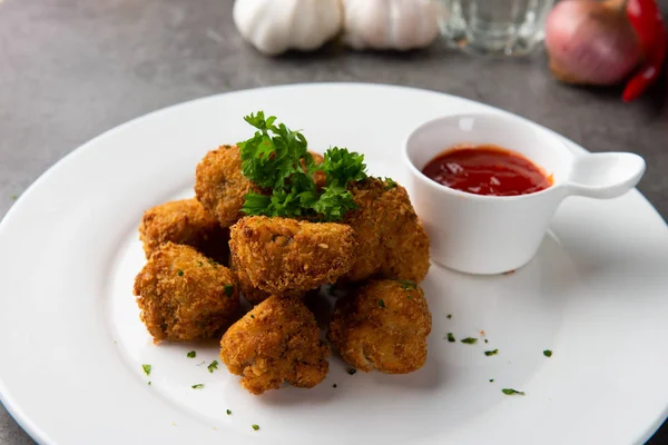 Albóndigas Fritas Mesa — Foto de Stock