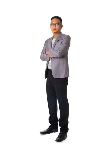 Asian Business Male Serious Look Isolated White — Stock Photo, Image