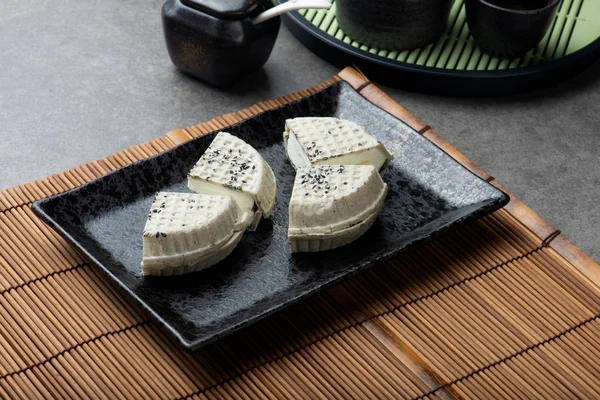 Japonês Preto Sésamo Waffle Sorvete Com Fundo — Fotografia de Stock