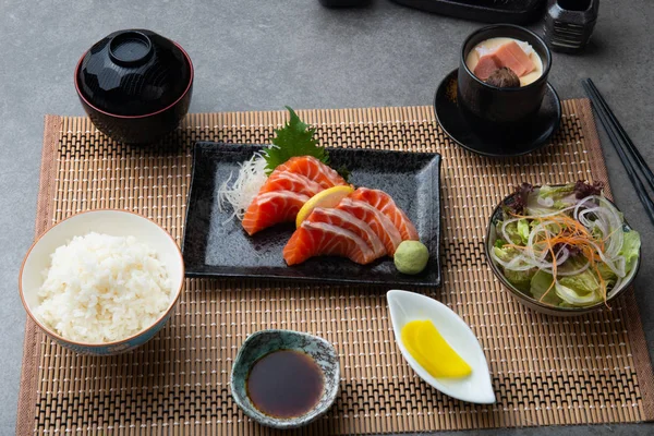 Set Sashimi Con Riso — Foto Stock