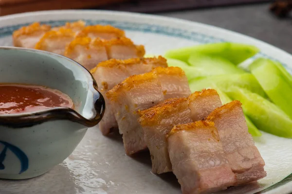 Chino Asado Cerdo Crujiente Fondo —  Fotos de Stock