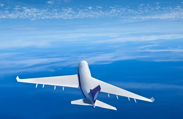 Пасажирський Літак Літає Над Хмарами Рендеринг — стокове фото