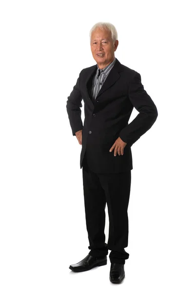 Asiático Sênior Negócios Masculino Isoated Full Body — Fotografia de Stock