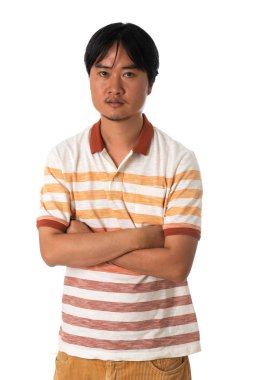 genç şık Asya adam beyaz izole