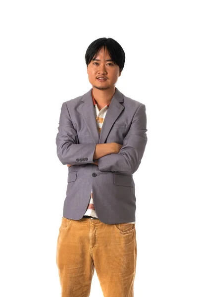 Joven Elegante Asiático Hombre Aislado Blanco —  Fotos de Stock