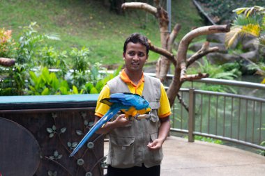 Kuala Lumpur-12 Nisan 2016: Kl Kuş Parkı performans. Ülkenin popüler bir turistik 's