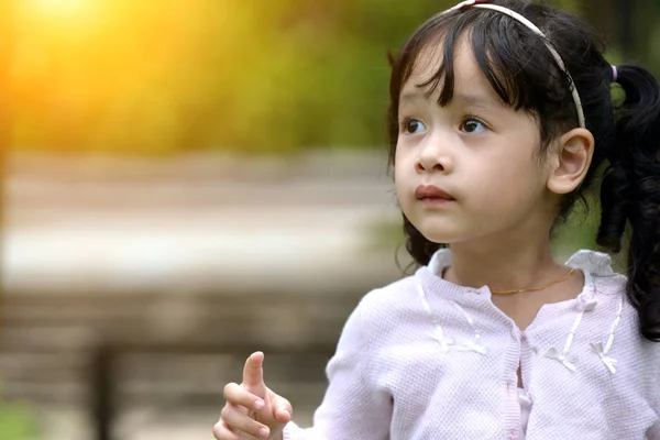 Little Malay Muslim Girl Playing Outdoor — Stock Photo, Image