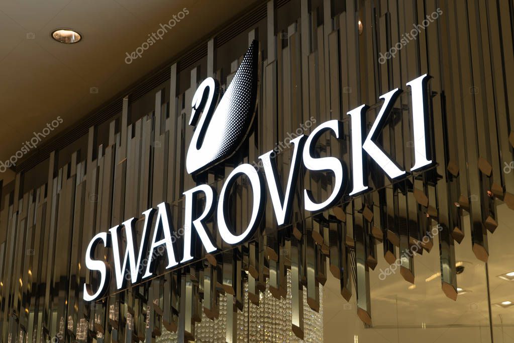 Kuala Lumpur, Malaysia - Nov 5 2018 : Swarovski shop at shopping mall, Bukit Bintang