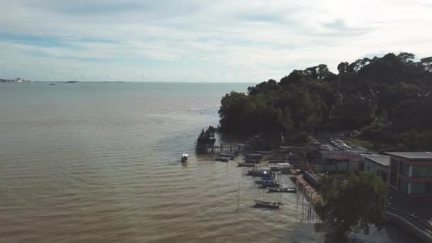 Aerial View Footage Straits Malacca — Stock Video